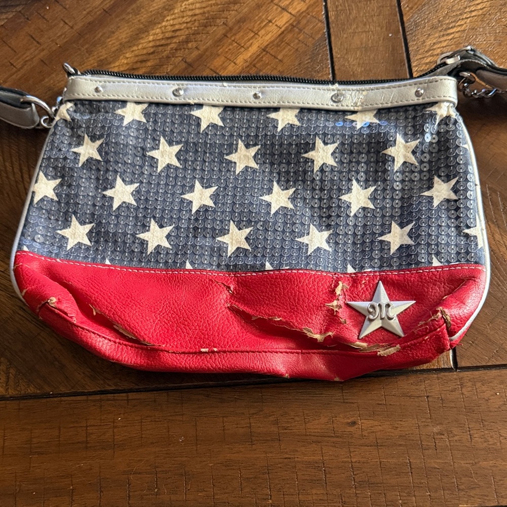 Stylish Red and Blue Star Patterned Women's Bag